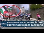 LA VUELTA: Rennen wegen propalästinensischen Protest abgebrochen! Etappe bleibt ohne Sieger