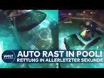 PHOENIX: Auto stürzt in Pool – Mutiger Polizist rettet Fahrer in letzter Sekunde!