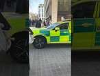 Emergency vehicles rush to scene of van crash in London