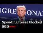 Donald Trump’s spending freeze blocked by US judge | BBC News