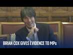 Professor Brian Cox speaks at Space Committee