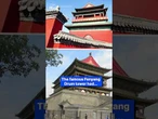Shocking moment tiles fall from China's famous Drum Tower