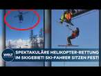 LE DÉVOLUY: Spektakuläre Rettung aus Skilift - Hubschrauber holt Skifahrer aus Sessellift