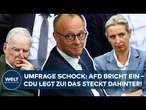 ÜBERRASCHENDE INSA-UMFRAGE: AfD bricht ein – Union im Aufwind! Das steckt dahinter!