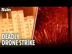 Terrifying moment Russian drone hits Kyiv apartment as Putin unleashes heaviest blitz of war