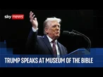 Donald Trump gives speech at the Museum of the Bible