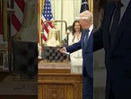 BREAKING: Trump rings opening bell for NASDAQ, NYSE from Oval Office #shorts #foxnews #trump