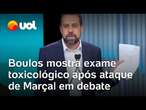 Debate na Globo: Boulos mostra exame toxicológico após Marçal associá-lo ao uso de drogas