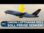 UNION: Kritik an Lufthansa und Co.! Geringere Luftverkehrssteuer – beim Verbraucher kommt nichts an