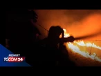 Enna, Tir precipita dal viadotto: le immagini del veicolo in fiamme