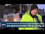 WINTER IN DEUTSCHLAND: Glättechaos! Schweres Gerät! Ex-Militärpanzer zur Unfall-Bergung im Einsatz