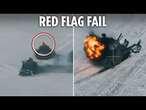 Moment Putin's troops waving Soviet flags torn apart in Ukrainian kill zone