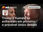 Trump e Kamala se enfrentam em primeiro e provável único debate da eleição dos EUA