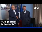 Sommet du G7: Donald Trump félicite le Français Ciryl Gane au côté d'Emmanuel Macron