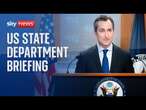 Watch live: US State Department news briefing with spokesperson Matthew Miller