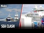 Moment ‘bullying’ Chinese ship ‘deliberately rams’ Philippine government boat