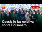 Caso Bolsonaro: Oposição e líderes do PL fazem entrevista coletiva; assista ao vivo