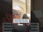 House Democrats chant outside Johnson's office to demand the swearing in of Rep.-elect Grijalva