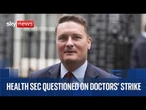 Health secretary faces questions from MPs ahead of doctors strike this month