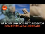 Embaixada do Irã posta luta do Cristo Redentor com Estátua da Liberdade