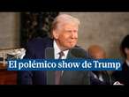 Trump convierte su primer discurso ante los Congresistas en un polémico show