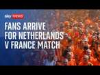 Watch live: Fans arrive for Euro 2024 Netherlands v France match