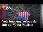 Sete de setembro: Veja imagens aéreas de ato que reuniu Tarcísio e Michelle Bolsonaro na Paulista