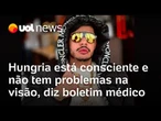 Metanol: Hungria está internado na UTI, consciente e sem problemas de visão, diz boletim médico