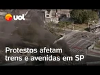 Protestos afetam trens e avenidas em SP; rodízio é suspenso nas marginais