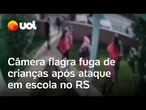 Ataque em escola: vídeo flagra fuga de crianças durante ataque com facão no Rio Grande do Sul