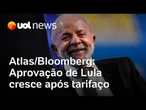 Aprovação de Lula cresce após tarifaço de Trump e empata com desaprovação, diz Atlas/Bloomberg