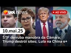 Trump destrói sites e dados históricos; escala 6x1; Lula na China e + | UOL News