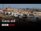 More aid lorries enter Gaza after US threat to cut Israel's military support | BBC News