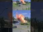 Shocking moment truck collision causes huge explosion