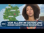 WETTER IN DEUTSCHLAND: Dauerregen, Hitze und Gewitter – Tief bringt chaotische Wetterlage!