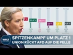 DEUTSCHLAND: Union holt leicht auf! AfD bleibt laut neuer Insa-Umfrage stärkste Kraft