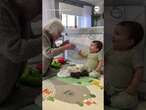 93-year-old woman with dementia lights up around her great-grandson