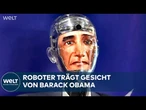 KI-GIPFEL GENF: Roboter Robert trägt plötzlich das Gesicht von Barack Obama