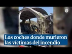 Así han quedado los coches en los que murieron las víctimas del incendio en Los Gallardos (Almería)