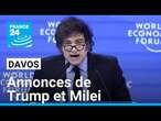 Javier Milei et Donald Trump, deux prises de paroles attendues à Davos • FRANCE 24