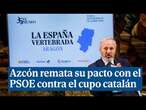 Azcón remata su pacto con el PSOE contra el cupo catalán: 