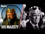 Moment Trump dumps BROWN SLUDGE on crowd from plane as he mocks ‘No Kings’ protesters with AI video