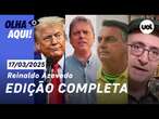 Reinaldo Azevedo ao vivo: ato de Bolsonaro pró-anistia; Tarcísio manda recados; Trump ameaça Ucrânia