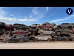 Impactantes imágenes de los coches siniestrados por la DANA acumulados en Catarroja