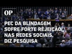 PEC da Blindagem é criticada e sofre forte rejeição nas redes sociais, diz pesquisa