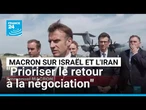 Israël-Iran: "Il faut absolument prioriser le retour à la négociation", déclare Macron