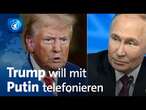 Krieg gegen die Ukraine: Trump will mit Putin telefonieren