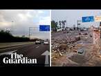 Spanish floods: before and after footage shows the scale of destruction in Valencia