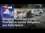 Acidente aéreo no Rio de Janeiro: Imagens mostram aeronaves e carros destruídos após colisão