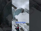 Trainee mountain climbers panic as huge glacier splits